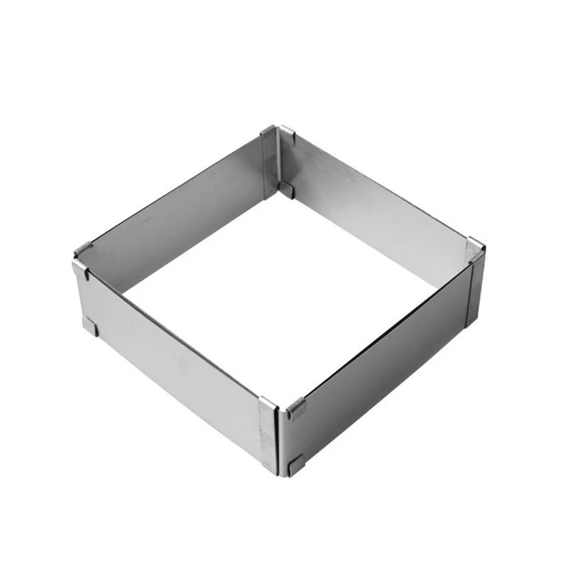Adjustable Mousse Ring Set Round Square Stainless Steel Cake Baking Mold Birthday Wedding Cake Decorating Tools