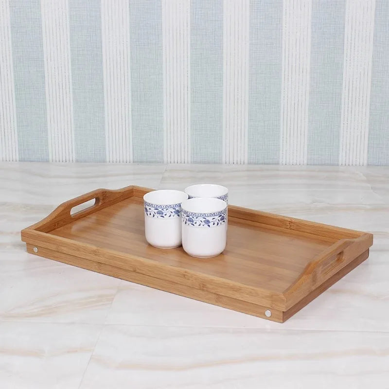 50x30x24cm Portable Natural Bamboo Bed Breakfast Tray Laptop Desk Reading Gaming Desk Folding Table Useful Simple Woolden Tool