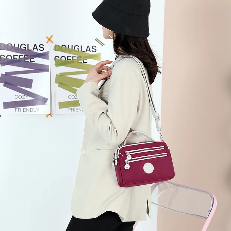 Tejesa  Double Layers Women Small Handbag  / Female Shoulder Bag Multi pockets Gilrs Shopping Messenger Bag