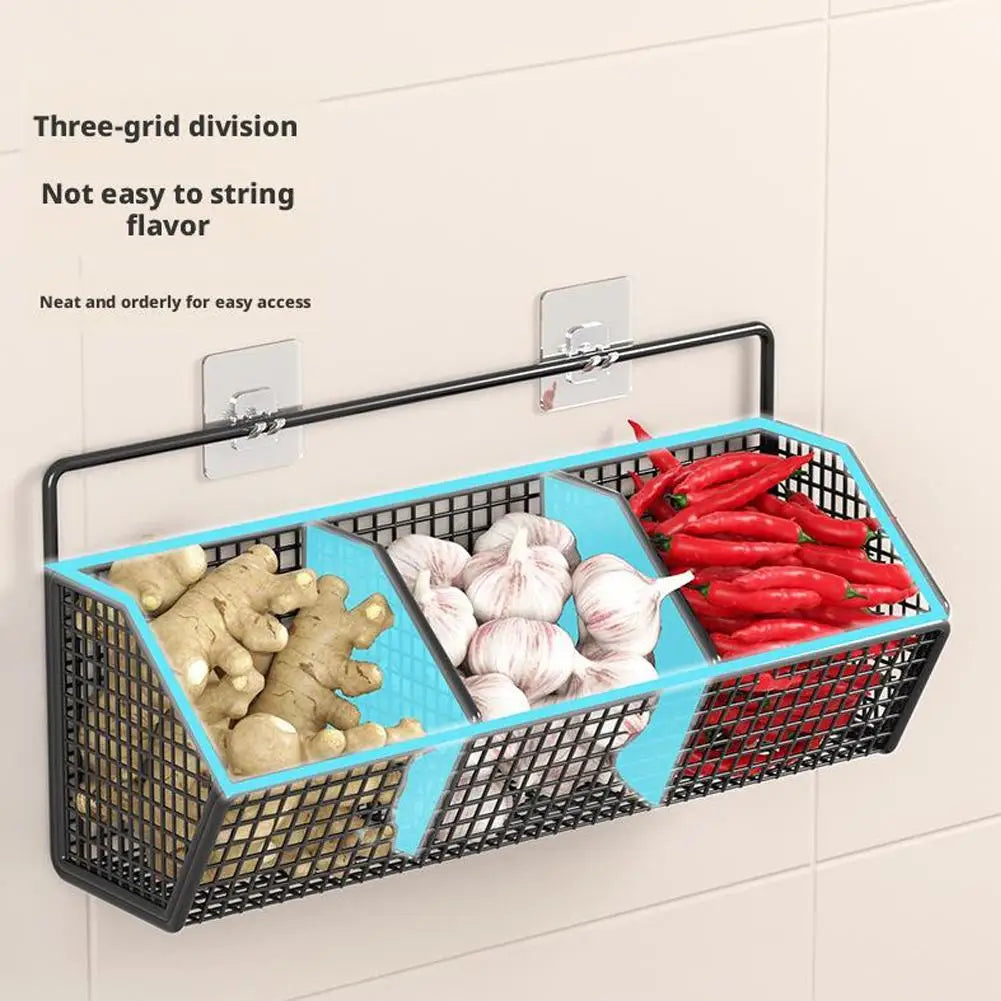 Tejesa Wall-mounted Kitchen Storage Basket  Partition Storage Rack for Kitchen Ingredients Sorting Storage Basket
