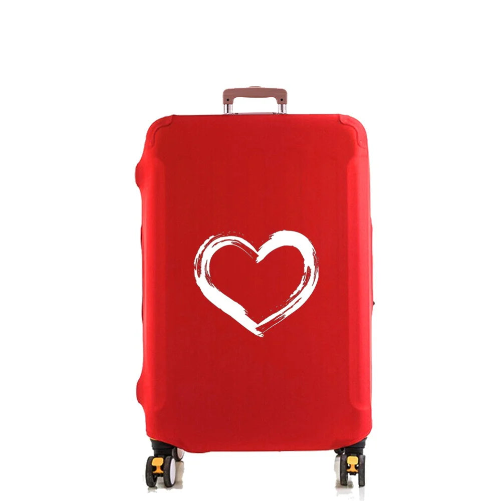 Tejesa White Love Heart Luggage Cover /Suitcase Protector New Thicker Elastic Dust Cover for 18-32 Inch Trolley Case Travel Accessories