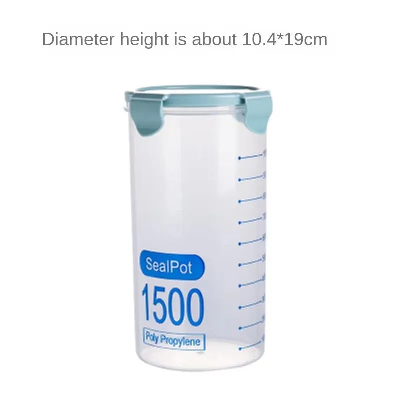 1/4Pcs Sealed Jars Grain Storage Tank Spices Sealed Container With Tick Marks Refrigerator Fresh-keeping Box Kitchen Organizer