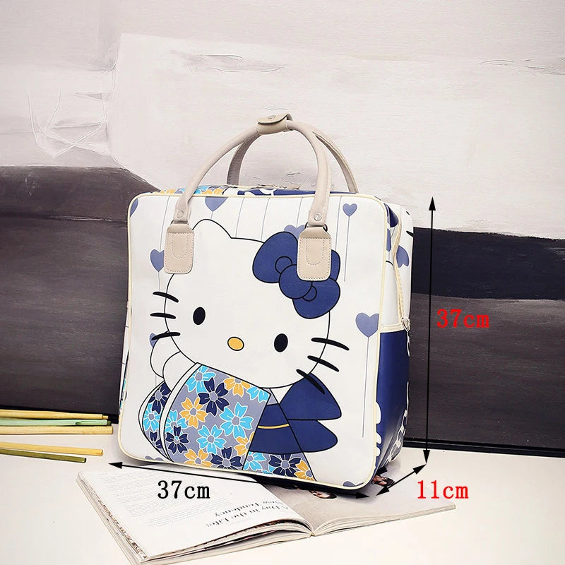 Hemasa Hello Kitty Cartoon Travel Bag Women's Portable Girls Luggage Bags