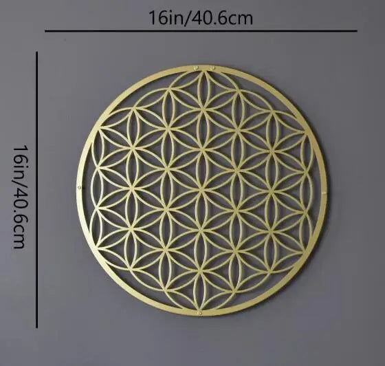 Hemasa  Mandala Metal Wall Embellishment Lotus Bloom Peaceful Room Decor