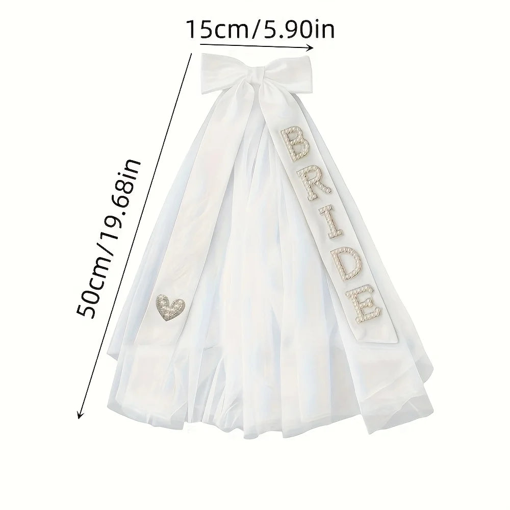 1PCS BRIDE TO BE Butterfly Knot Pearl Headcloth Creative Bridal Shower Party Supplies Engagement Outdoor Wedding  Favor Gifts