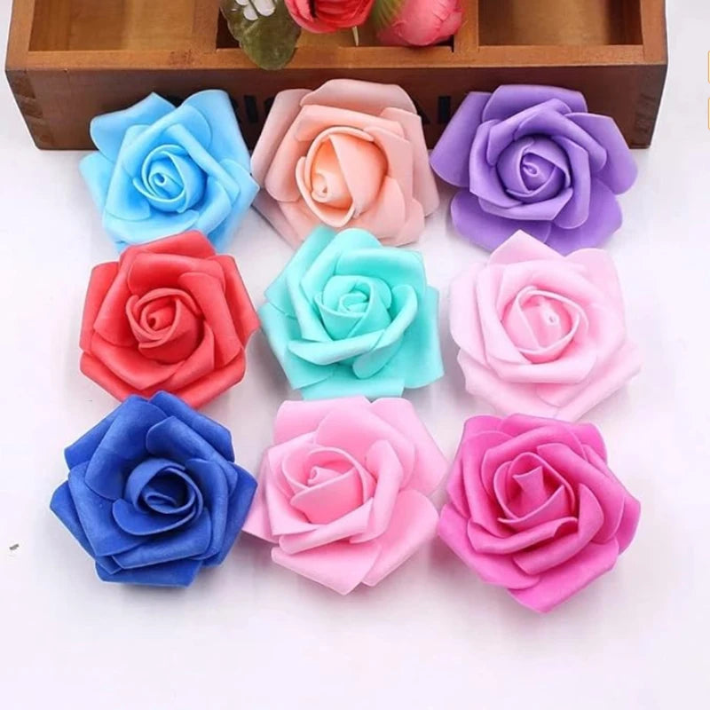 10/20/50Pcs Artificial Foam Rose Flowers PE Fake Flower for Home Room Dceor Wedding Party Halloween Thanksgiving Christmas Decor