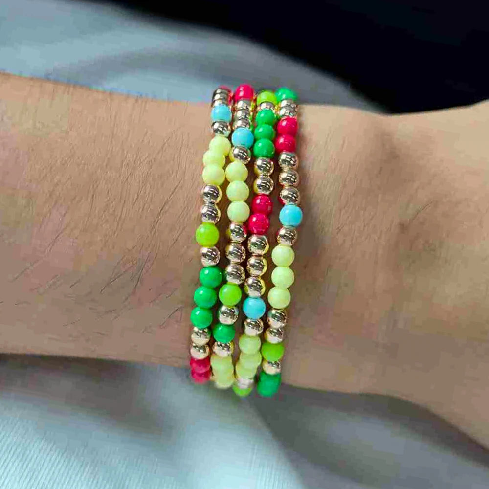 Tejesa Seed Beads Colorful 6mm Beaded  Bracelets Sets for girls/Women