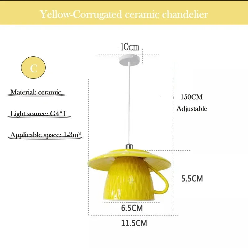 Chinese Style Flower Ceramic Cup Chandeliers Dining Room Dining Table Lamp Modern Creative home Decor Bedroom Bedside Chandelier