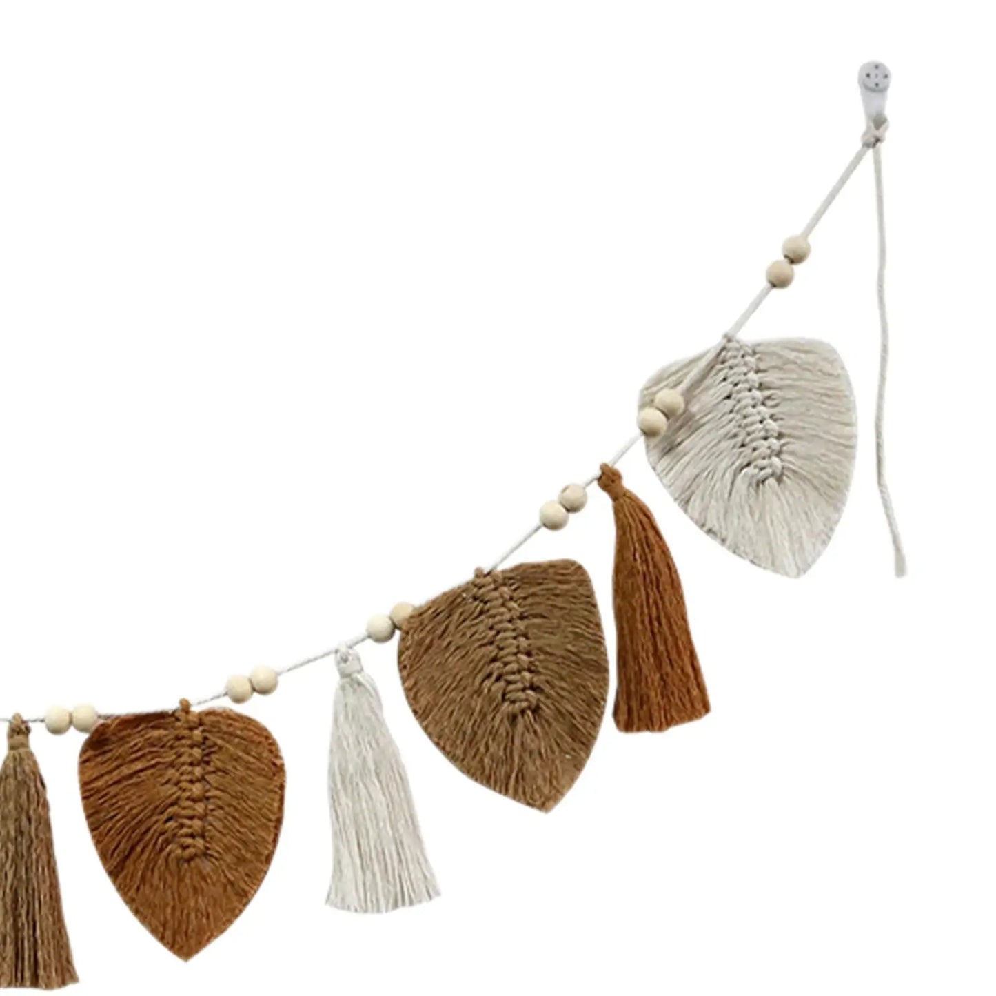 Hemasa Boho  Macrame Leaves Wall Hanging Macrame Wall Hanging Leaf Woven Tapestry for Dorm Bedroom Home Apartment Decoration