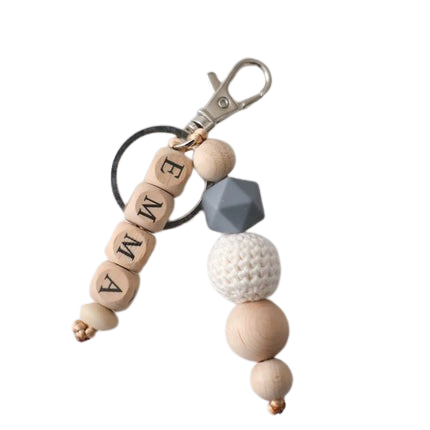 Heamsa Geometric Crochet Beads Personalized Name Silicone Teether Chain