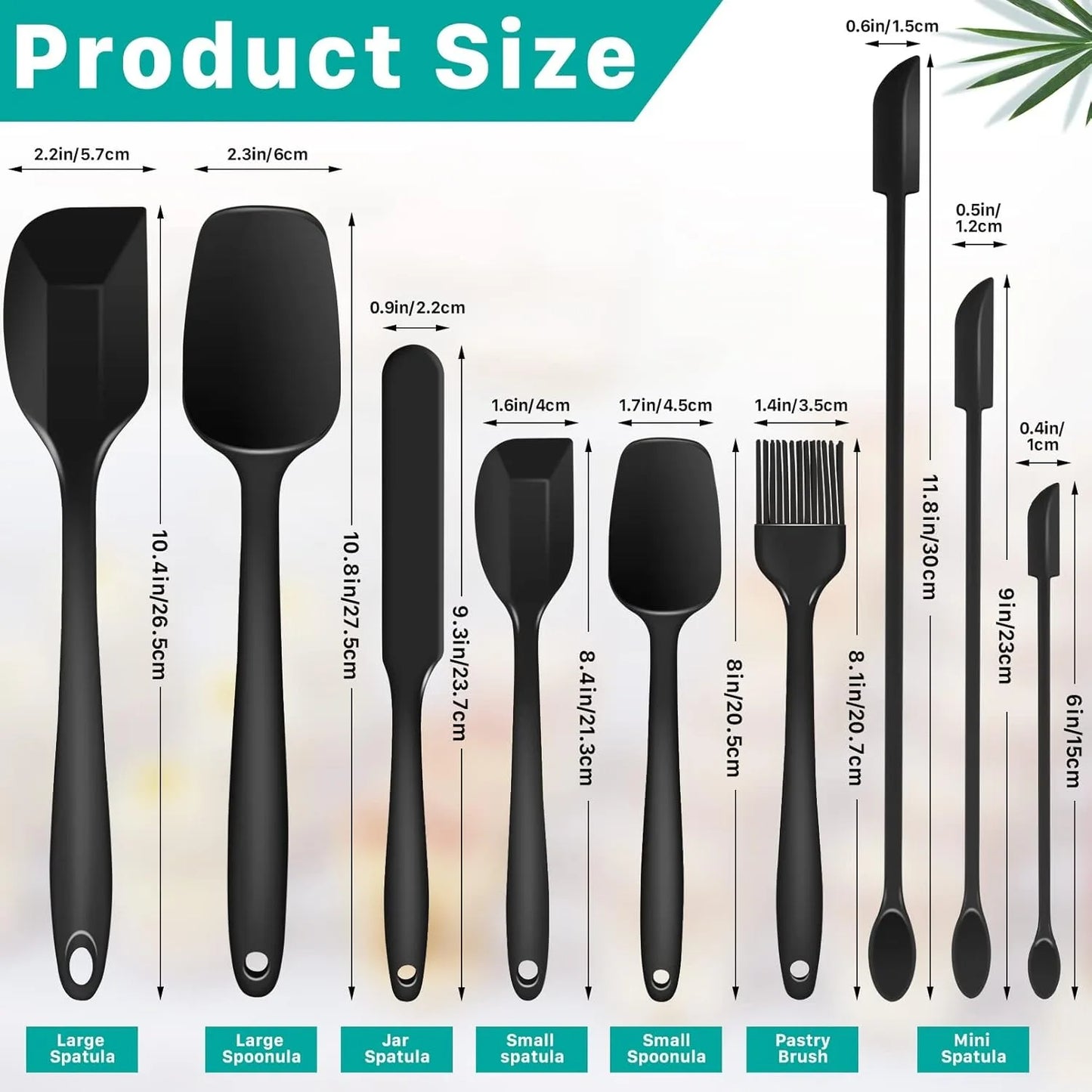 Hemasa 6/9 Pieces Silicone Bakeware Spatula Set Food /Non Stick Heat Resistant Spatulas