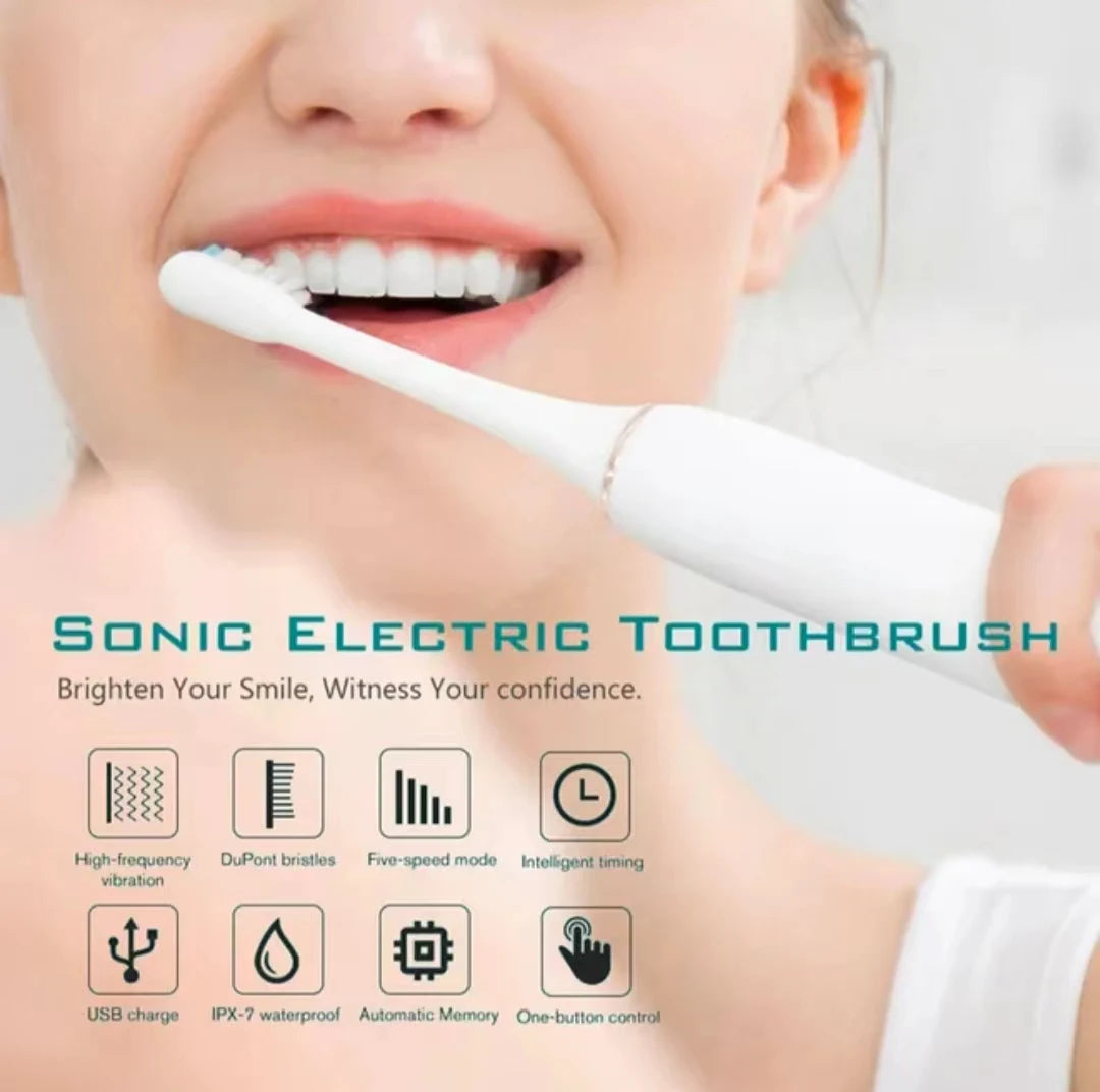 Hemasa  Electric Toothbrush for Adults  /Waterproof  Brush Head USB Rechargeable 6 cleaning  Modes