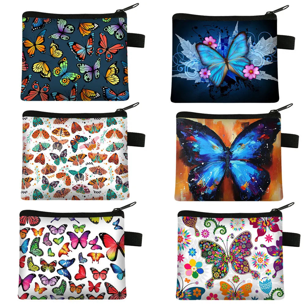 Tejesa Butterfly Printed Zero Wallet Portable Card Bag Coin Key Storage Bags Hand Bag Card Holder monedero mujer carteras Coin Purse