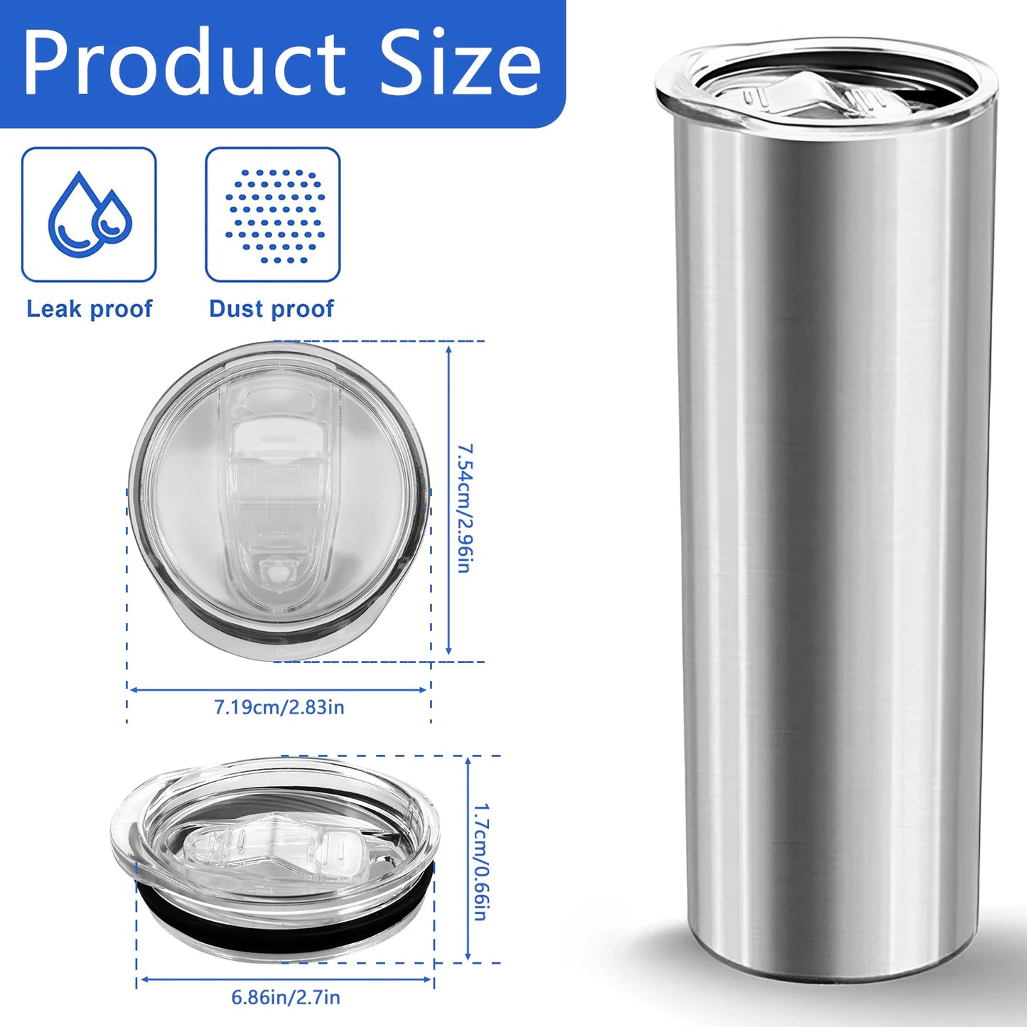 Tejesa 20oz Tumbler Sealing Lid Leak-Proof Cup Lid Skinny Water Bottle  Travel Fitness Antifouling Cup Cap