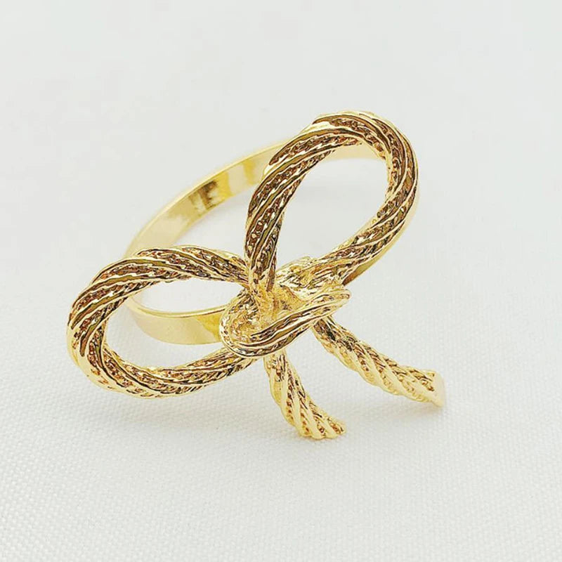 Hemasa  4 Bow Napkin Rings  for Dinner Parties/ Wedding Receptions/Home