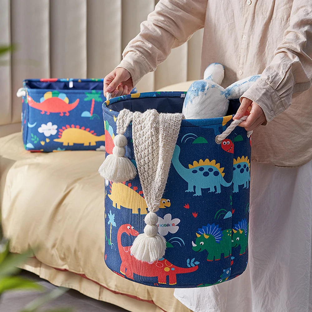 Hemasa Dinosaur Storage Basket Foldable Laundry Basket Toy Clothes Storage Hamper Organizer Storage Box for Bathroom Bedroom Nursery