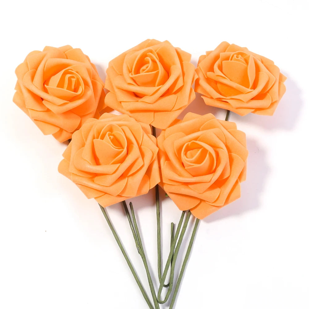 Tejesa 5/10/20Pcs Artificial Foam Rose Flowers 7.5cm PE Simulation Roses Fake Flower Bouquet for DIY Home Wedding Party Dceor Material