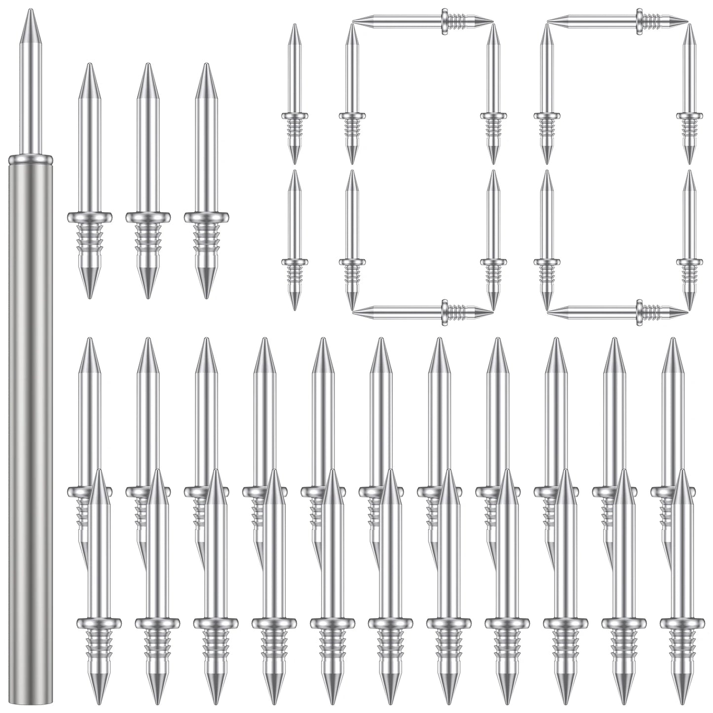 400/100Pcs Skirting Line Screws Double-Head Skirting Thread Seamless Nail Invisible Security Screws Wood Baseboard Screws Nails