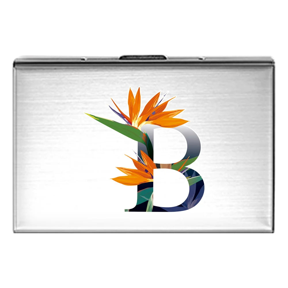 Card Holder RFID Blocking Aluminum Metal Slim Wallet Anti-scan Credit Card Holder Thin Case Small Wallet Flower Color Series