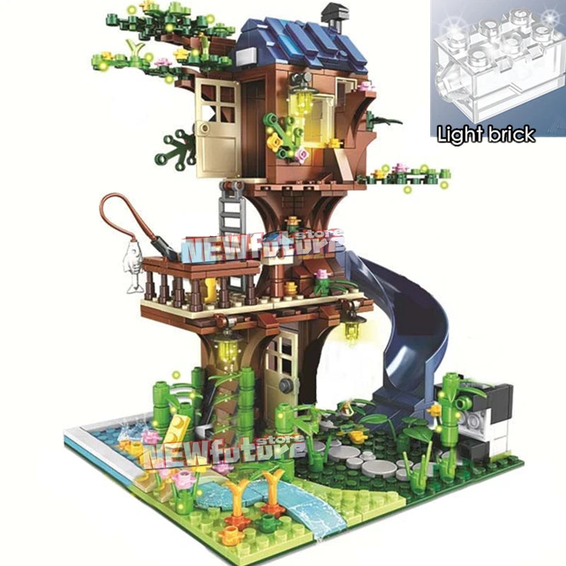 2024 Modern Treehouse Building Blocks Classic Model Sets Bricks Kids Kits For Boys Toys Children