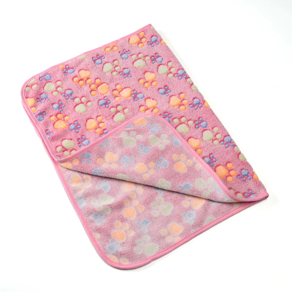 Tejesa Warm Pet Cat Blanket Autumn Winter Cozy Thicken Fleece Kitten Footprint Bed Mat for Small Medium Big Cats Dog Chihuahua Supplies