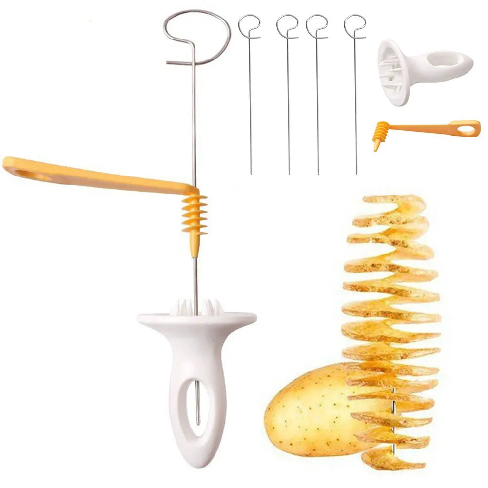 Hemasa  Stainless Steel Plastic Rotate Potato Slicer Twisted Potato Spiral Slice Cutter