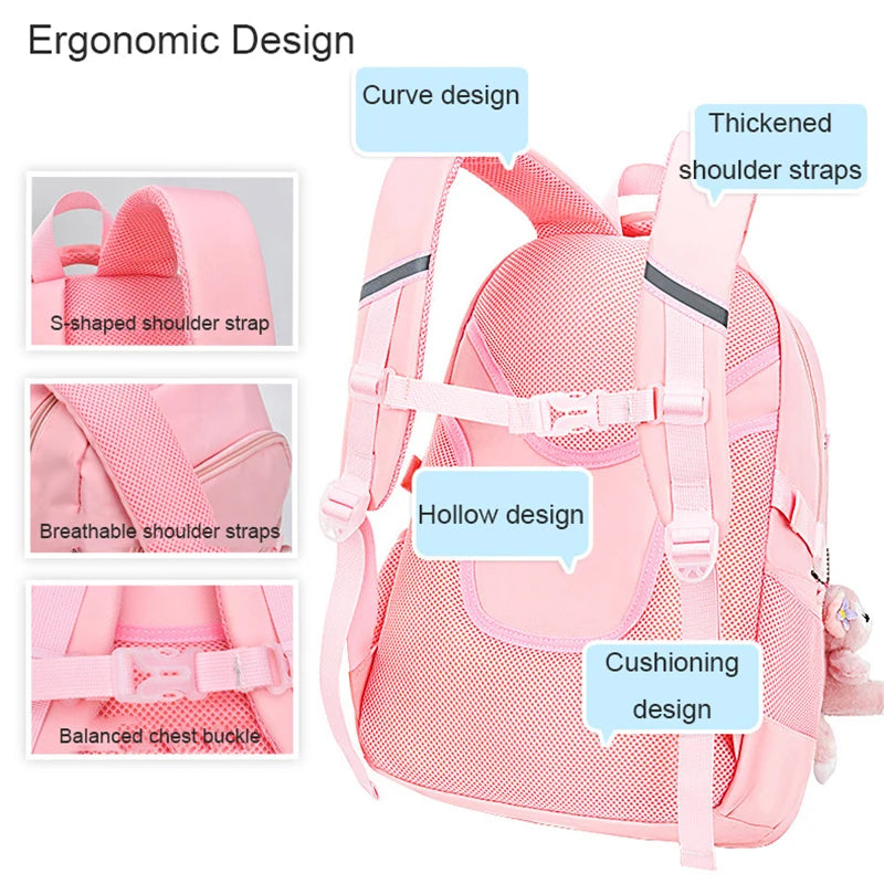 Hemasa Waterproof Schoolbag Cute Primary Backpack For Girls