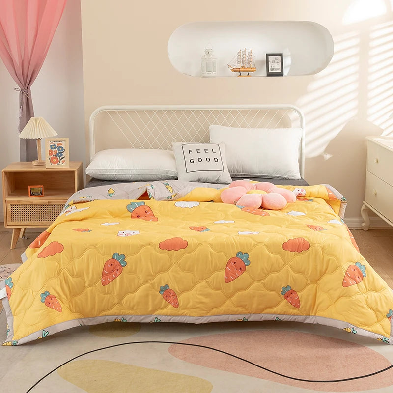 Hemasa  Silk  Thin Quilt Summer Blanket  Single/Queen/King
