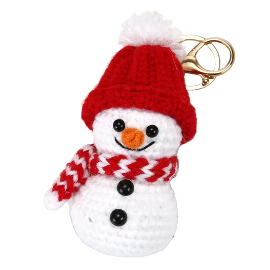 Hemasa Crochet Christmas Snowman Key ring /Knitting Christmas Key Chain for Girls