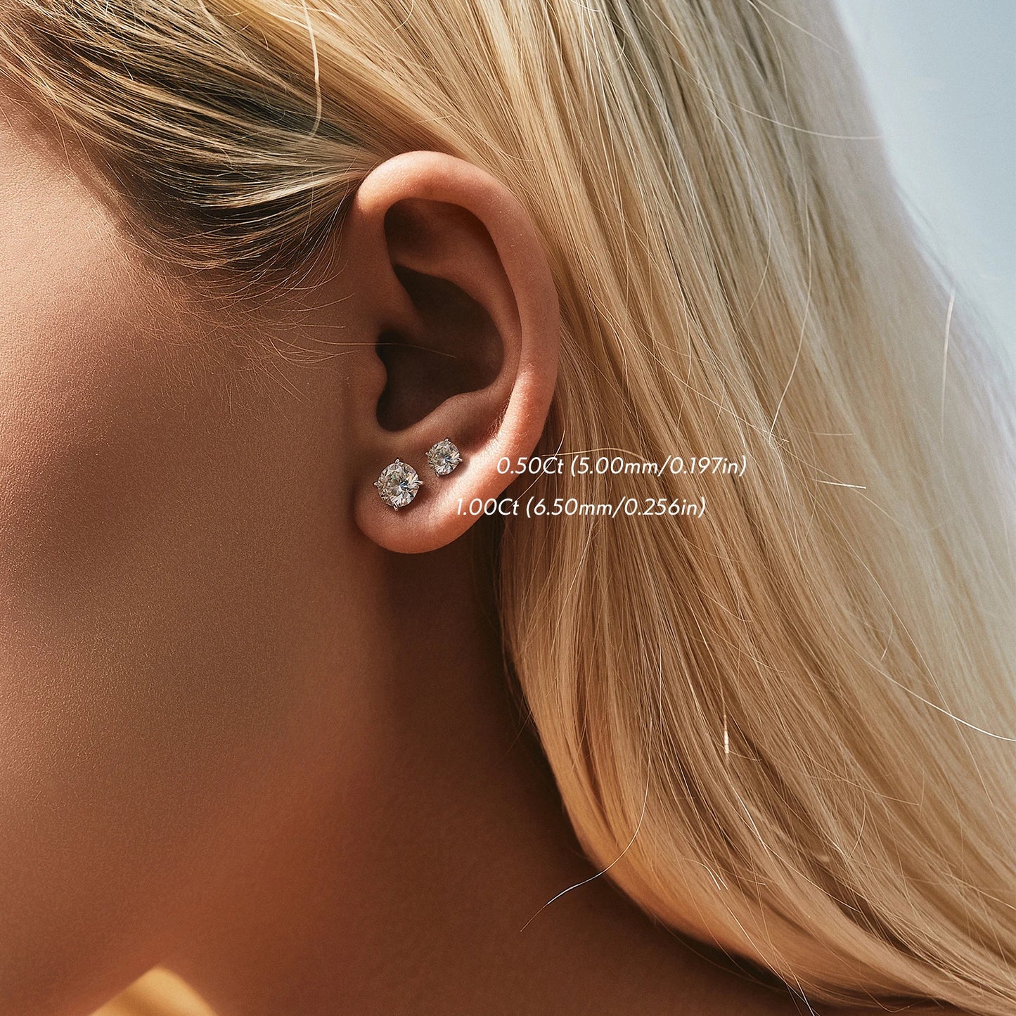 Tejesa D Color 1CT Moissanite Stud Earrings 925 Sterling Silver Wedding Engagement Lab Created Diamond Jewelry For Women Gift