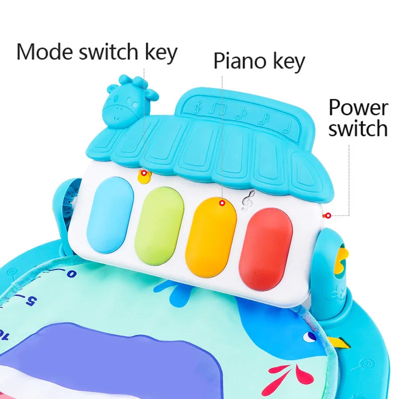Tejesa Baby Fitness Stand Music Play Gym Activity Toys/ Newborn Piano Crawling Blanket Pedal Game Pad Early Education 0-36 Months Gifts