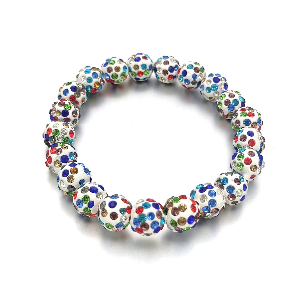 Hemasa pave disco ball beads stretchable bracelets / Bangle For Women Gift
