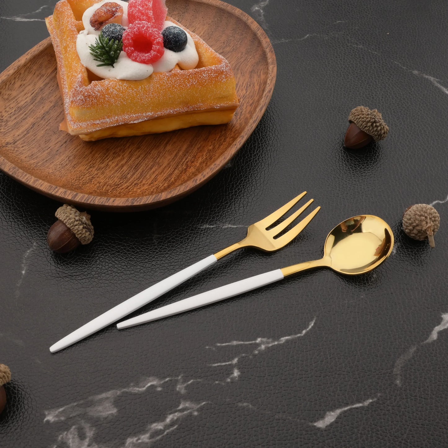Hemasa 6Pcs Mirror White Gold Tea Spoon Dessert Ice Cream Stainless Steel Spoons Stirring Coffee Spoon Kitchen Accessories Flatware