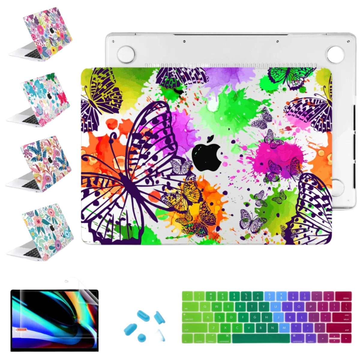 Hemasa Colorful Butterfly Hard case for Macbook M4 A3401 Pro 2023 M2 Air Pro 13 2022 A2338 A2681 A2337 M1 Pro 14 16 A2779 M2 Air 11 12