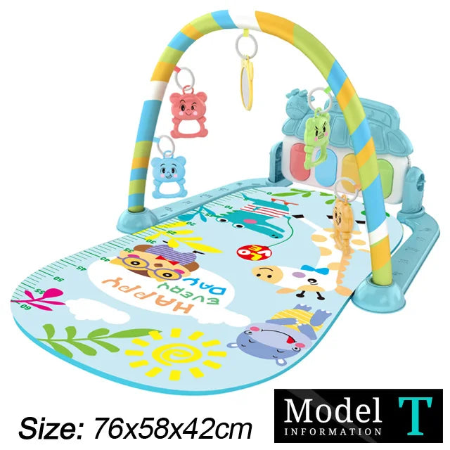Tejesa Baby Fitness Stand Music Play Gym Activity Toys/ Newborn Piano Crawling Blanket Pedal Game Pad Early Education 0-36 Months Gifts