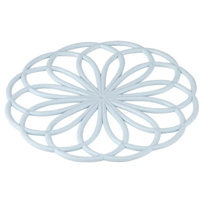 Hemasa 4 Pieces Rubber Trivet Mat Heat Insulating Hollow Flower Pot Pads