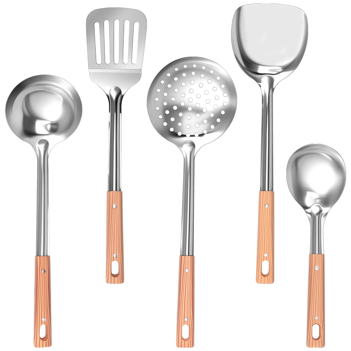 Tejesa 5/10 Pcs Stainless Steel Cooking Utensil Set Heat Resistant Easy Cleaning Kitchen Gadget for Home Restaurant Cooking Accessories