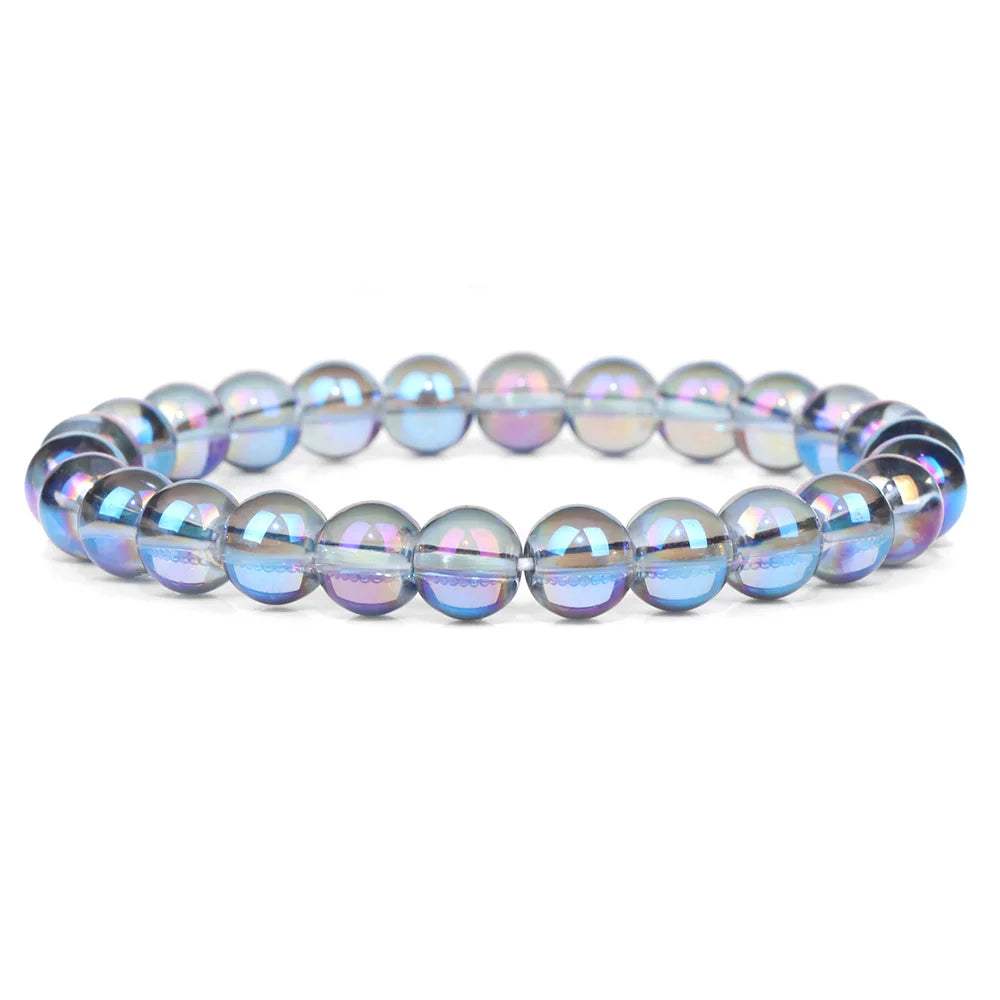 Tejesa Blue Flash Stone Bracelets For Men Crystal Glass Moonstone Couple Bracelets For Women Cat Eye Chalcedony Opal Handmade Bangles