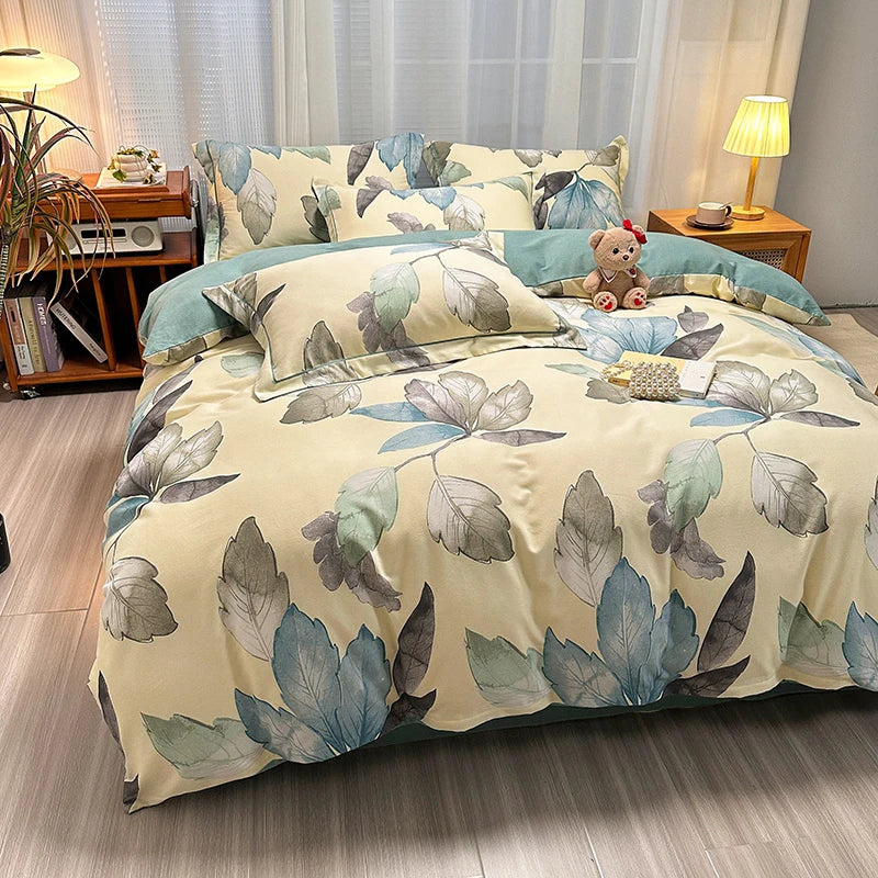 Hemasa 100% Cotton Duvet Cover  Zipper Closure  Bedding  Brushed Quilt Cover