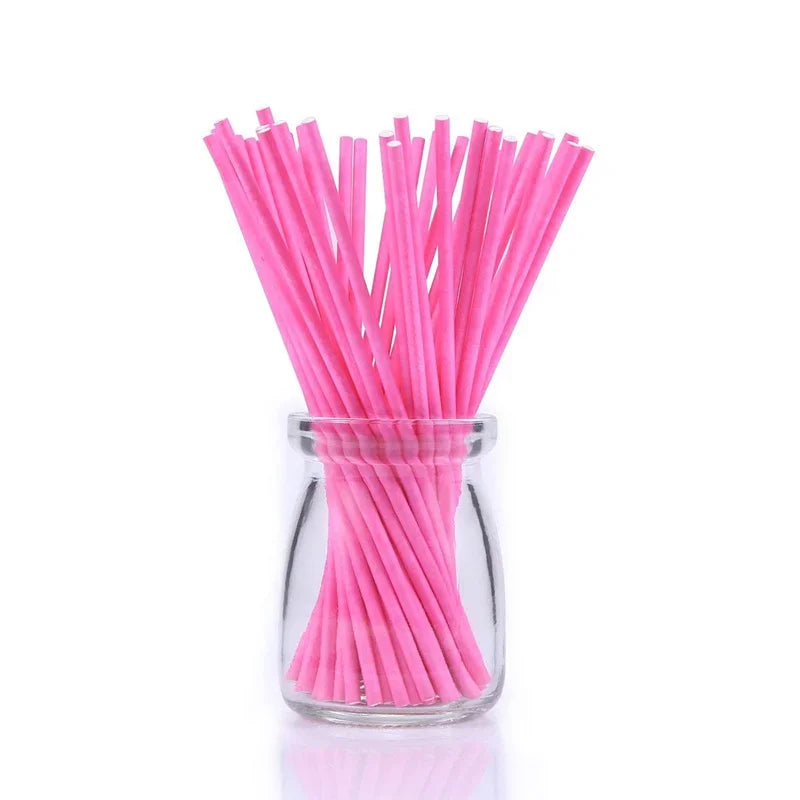 Tejesa 100pcs Paper Lollipop Sucker Sticks for Cake Pops Candy Popcake Stick 6-Inch by 5/32-Inch 150*3.5mm