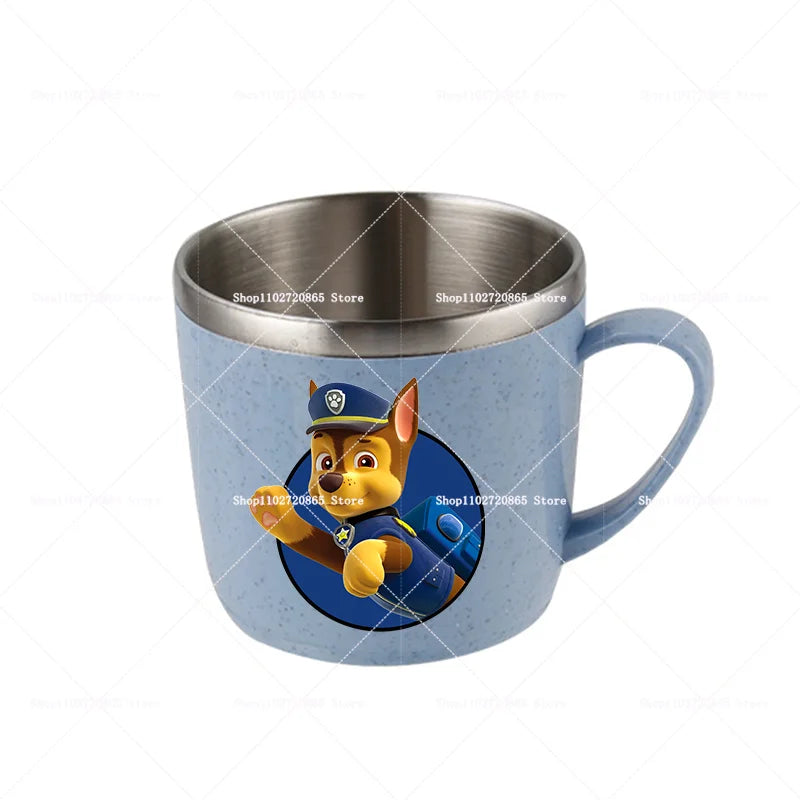 Paw Patrols Stainless Steel Water Cup Chase Skye Cute Anime Thermo Mug Kids Home Anti-drop Toothbrush Glass Child Birthday Gift