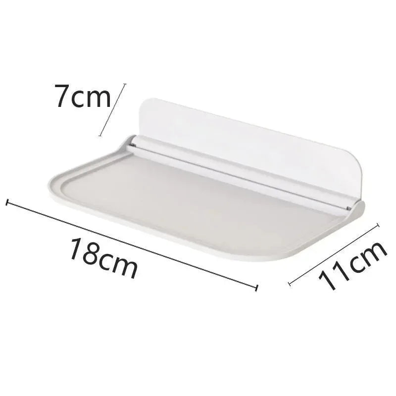Folding Wall Mounted Shelf Saving Space Foldable Storage Rack Punch-Free Phone Holder Wifi Router Storage Tray BathroomOrganizer