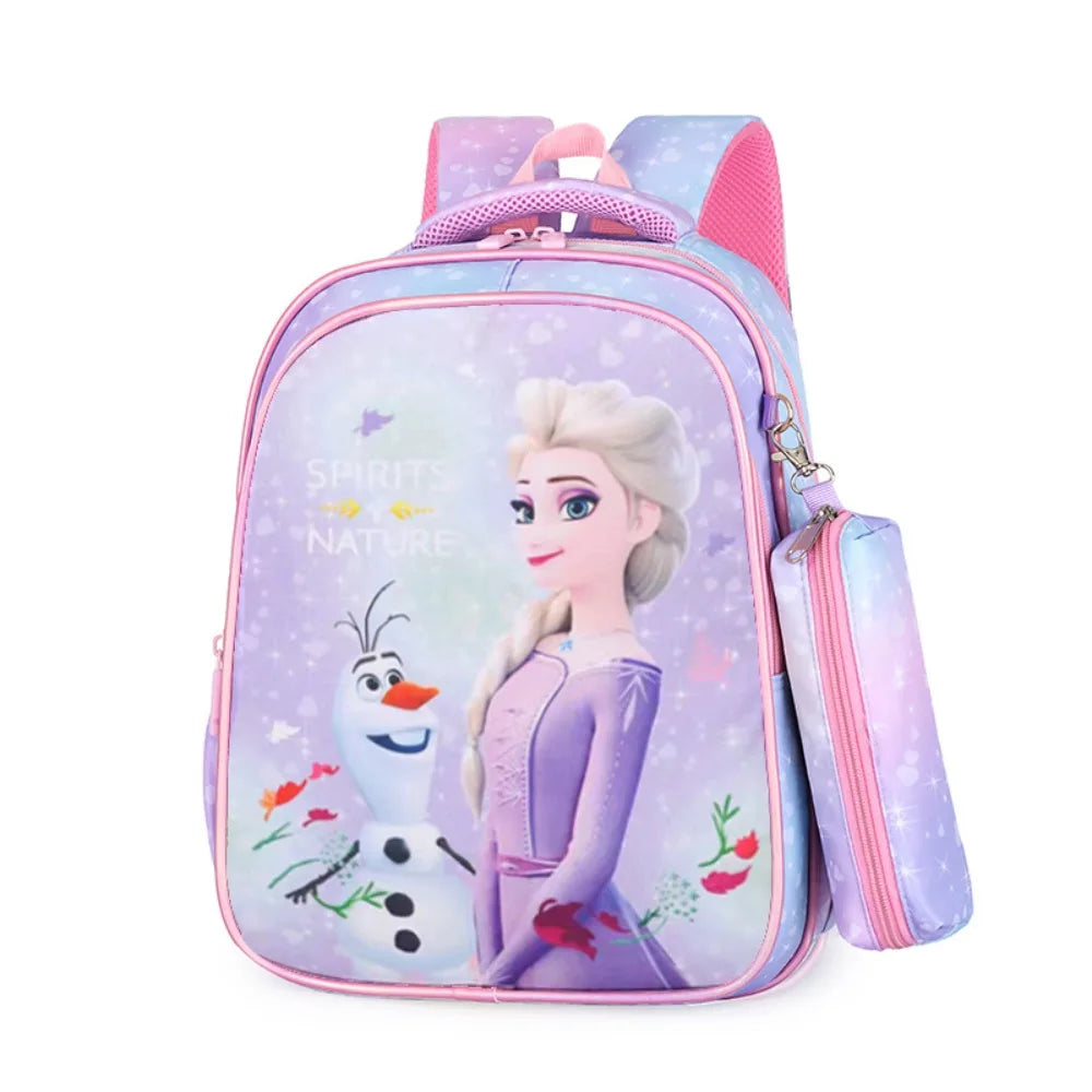 Children School Backpack New Pattern Cool Spider Man Princess Elsa Cute Cartoon Reduce Burden Protect Spine Backpack Kids Gifts