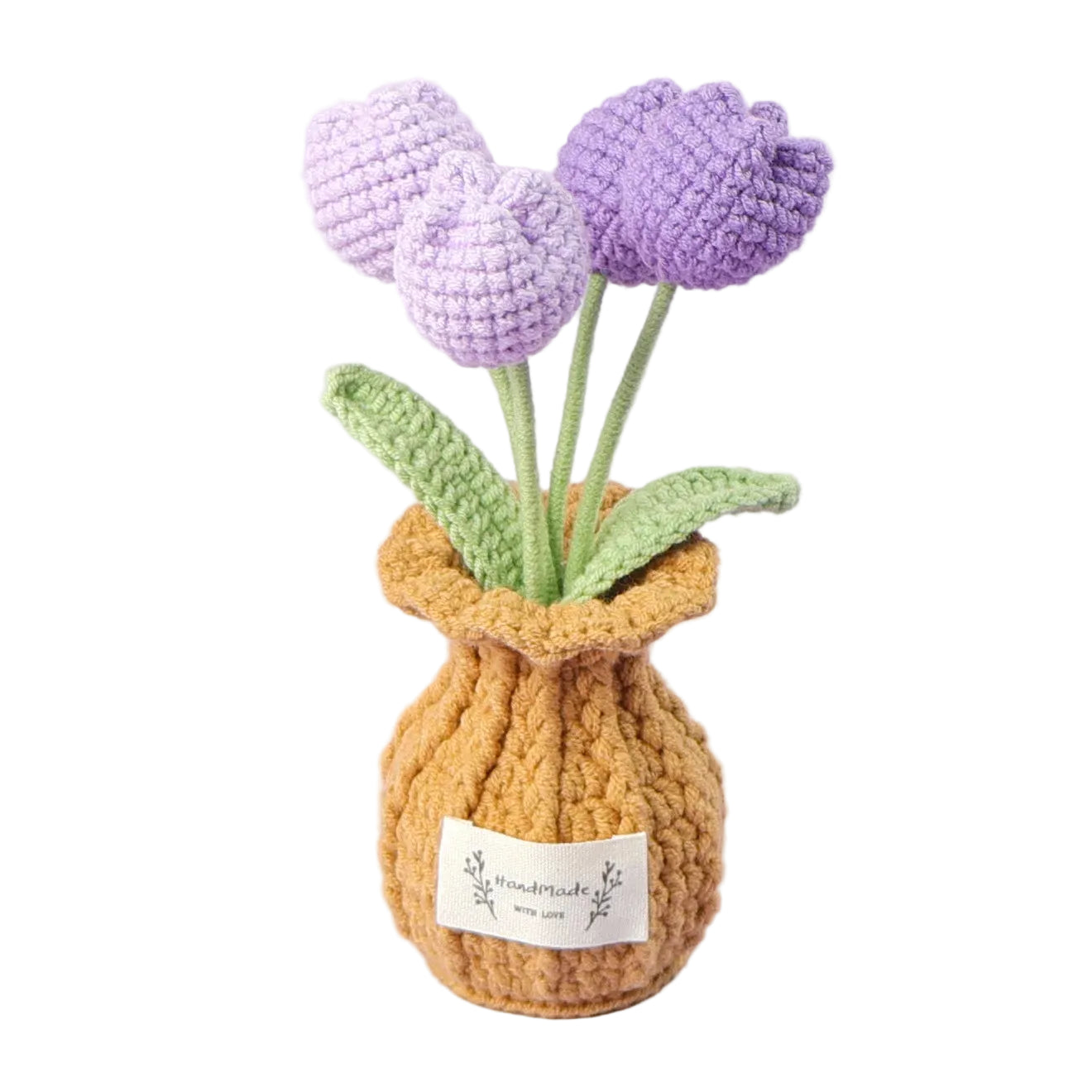 Hemasa Tulips Crochet Flowers with Kintted Potted Sunflowers /Handwoven Plant