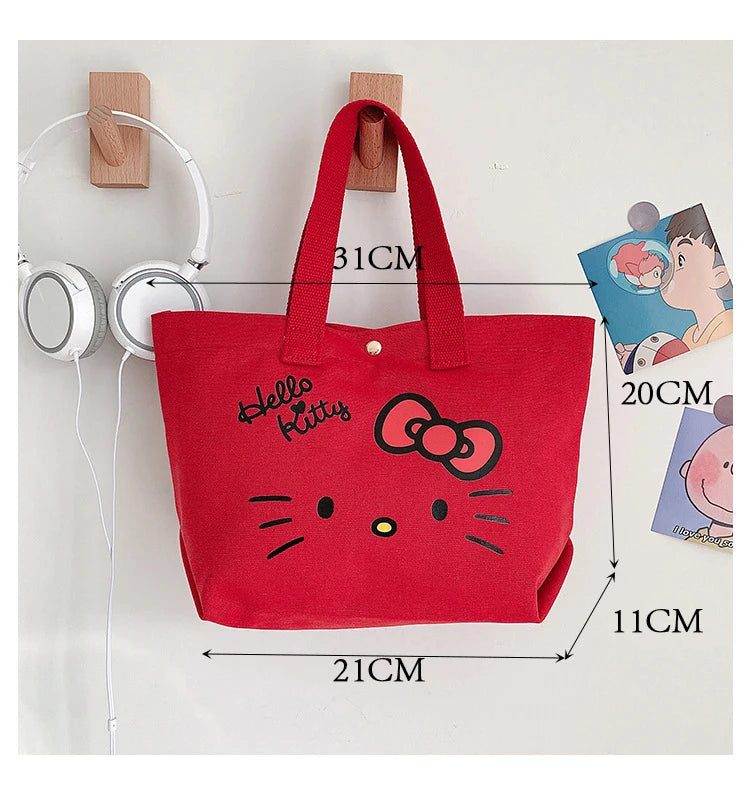 Hemasa Hello Kitty Cartoon Cosmetic /Bag Fresh Canvas Portable Mommy Bag Lunch Box Children's Snack Storage Case Purse for Girls
