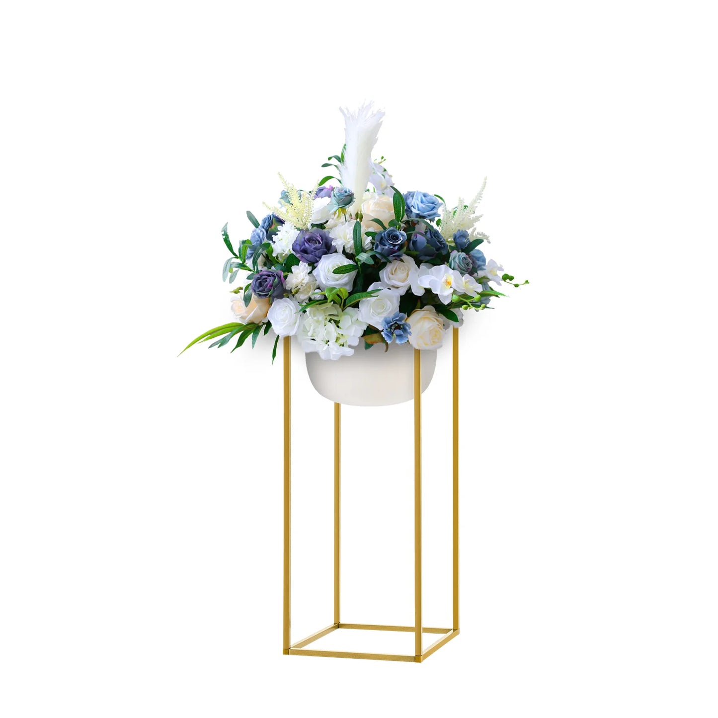 10Pcs Wedding Flower Stand Set 60cm H Gold Metal Column Rack Wedding Party Prop Decor Balloon Display Holder Flower Vase Pillar