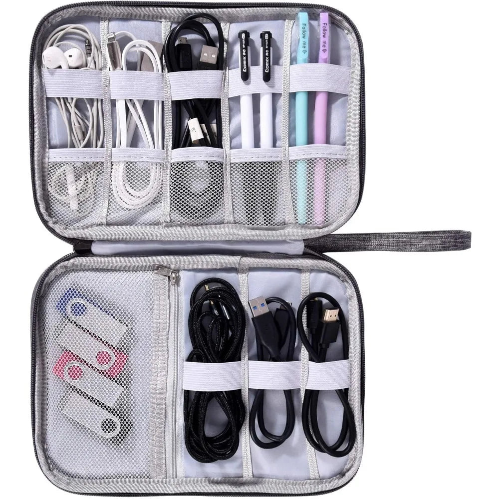 Tejesa Electronics Organizer Bag Waterproof Carrying Pouch Travel Bag Universal Cable Organizer Electronics Storage Bag Accessories