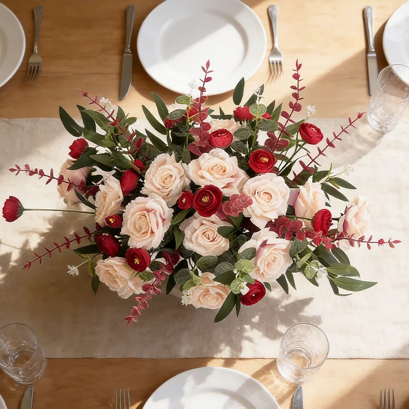 Tejesa  Wedding Floor Flower Arrangements/ Artificial Eucalyptus Flower Decorations for Wedding Paths