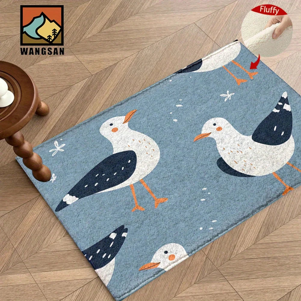 Tejesa Cute Cartoon Dove Carpet Blue Doormat /Welcome Mat/ Absorbent Bathroom Rug Carpet For Live Room Rug For Bedroom Home Decor