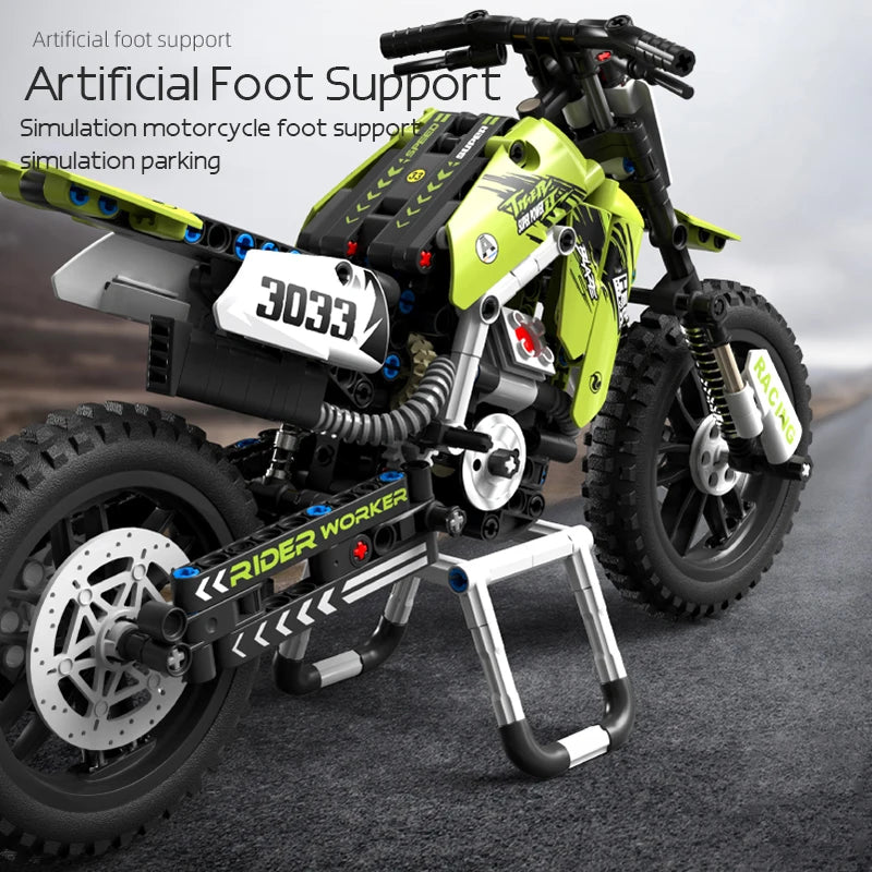 Technical Motorcycle Building Block Set, 1:10 Scale Model, Motorcycle Gift for Boys and Children Ages 8 and Up 476 pcs